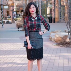 J.CREW The Perfect Party Skirt Gray/Black